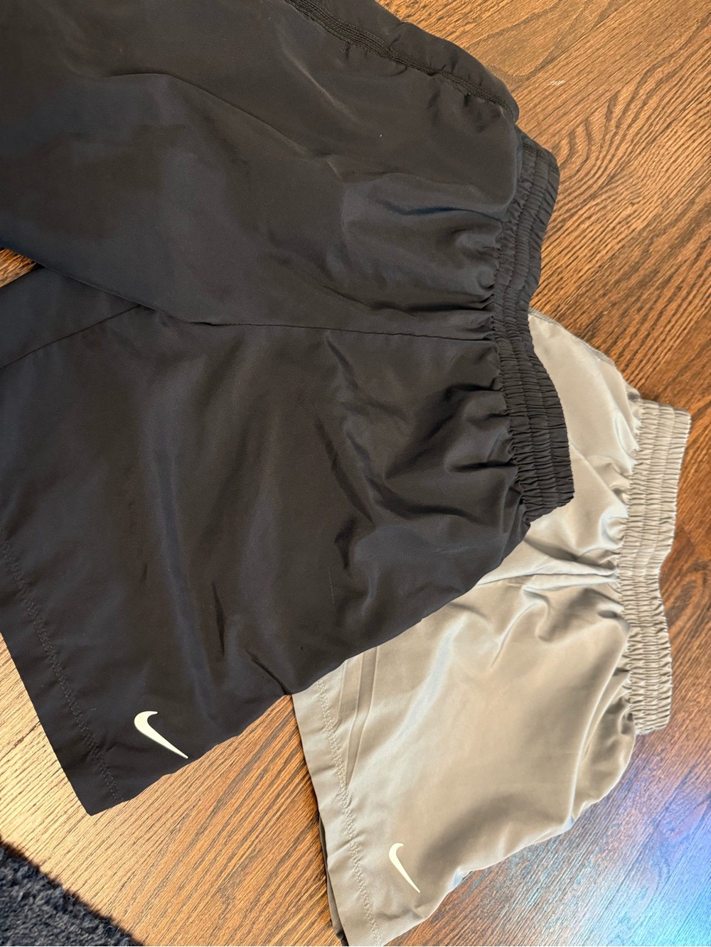 2 pairs of Nike Black and Light Gray and black Boys' Athletic Shorts Set